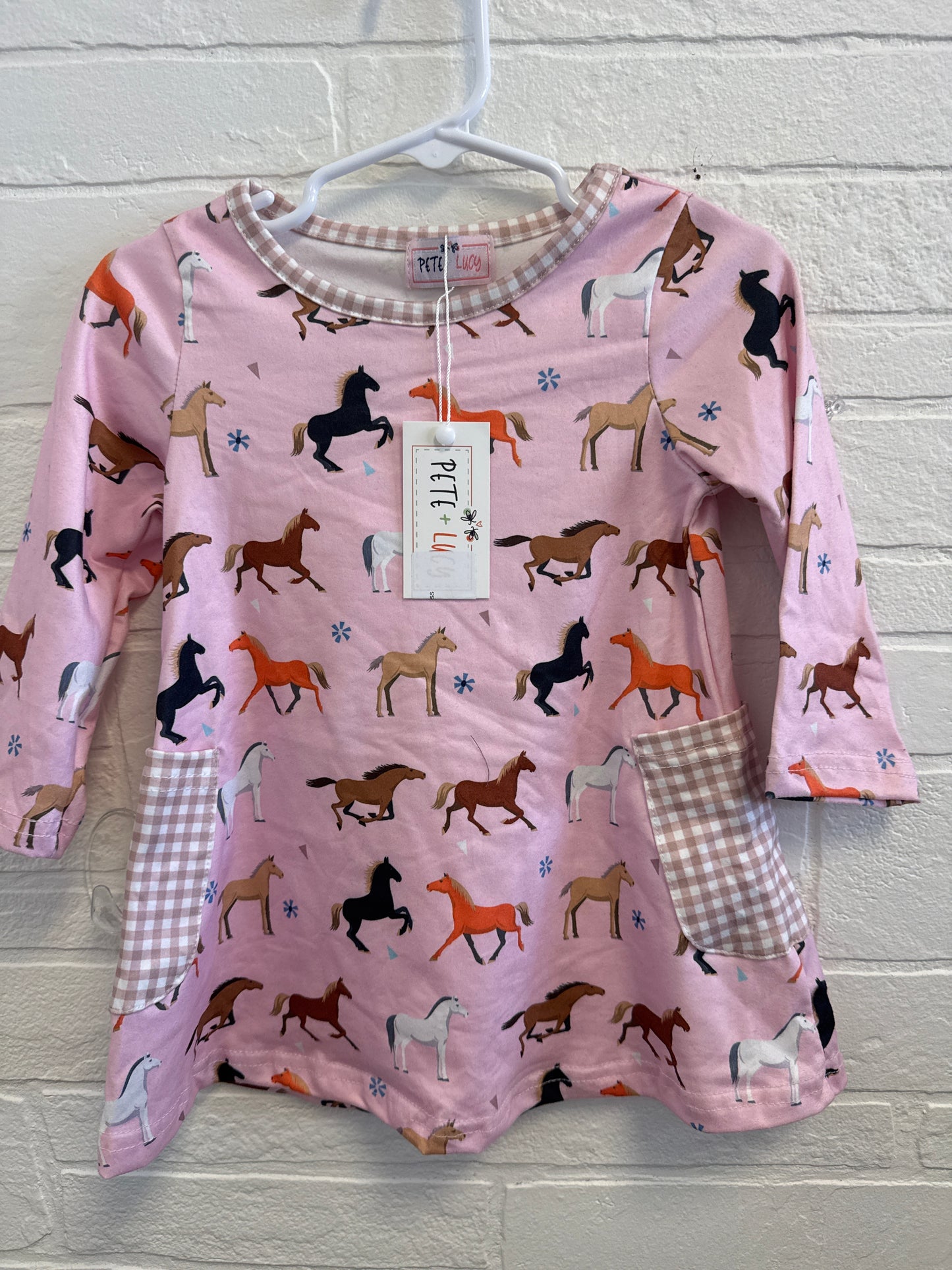 6/12m NEW Pete & Lucy Pink Horse Dress