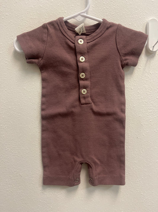 0/3m Kate Quinn Mauve Ribbed Romper