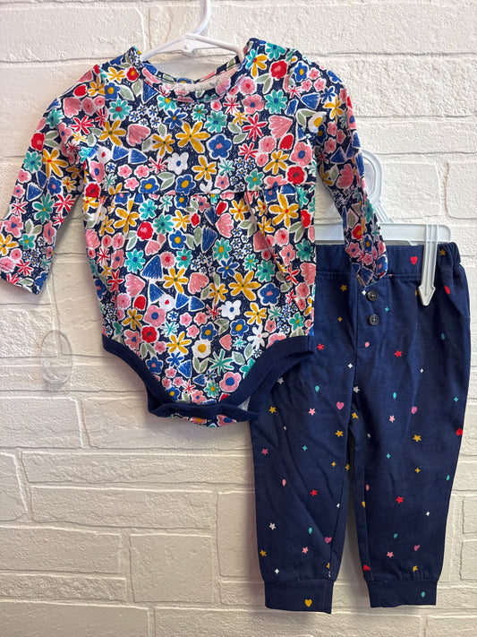 9m Graffiti Floral Onesie/Pants Set