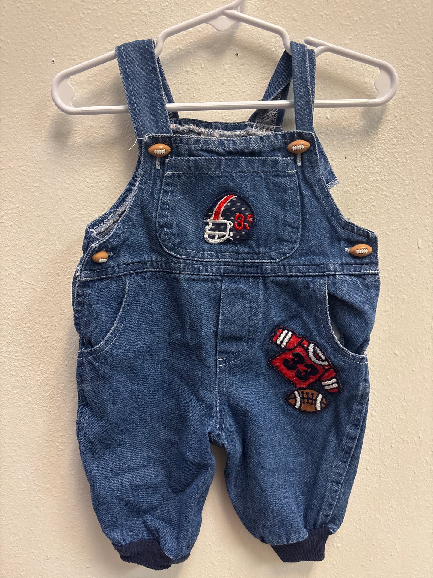 0-6m Vintage Football Overalls