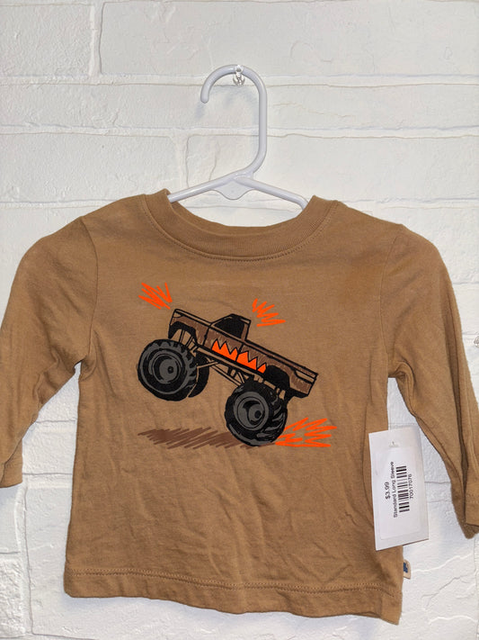 3-6m Tan Monster Truck Long Sleeve