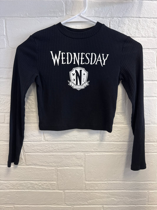 8/10 Wednesday Black Ribbed Cropped Longsleeve