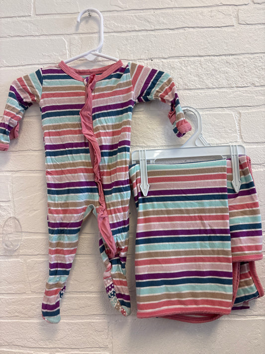 NB Kickee Pants Bamboo Stripe Sleeper and Blanket