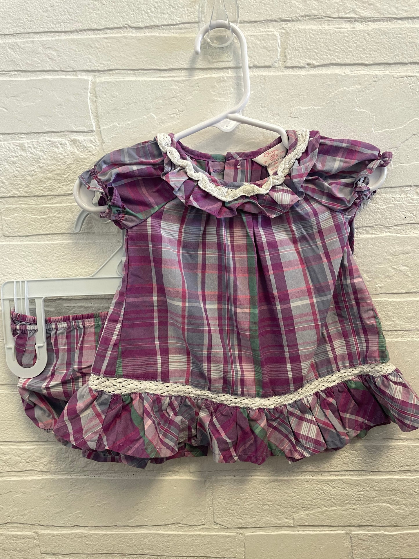 3m Chaps Plaid Ruffle Top & Bloomers Set
