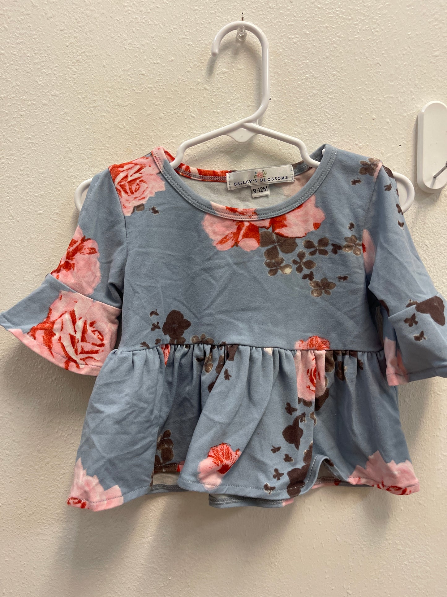 9/12m Bailey Blossoms Rose Bell Sleeve