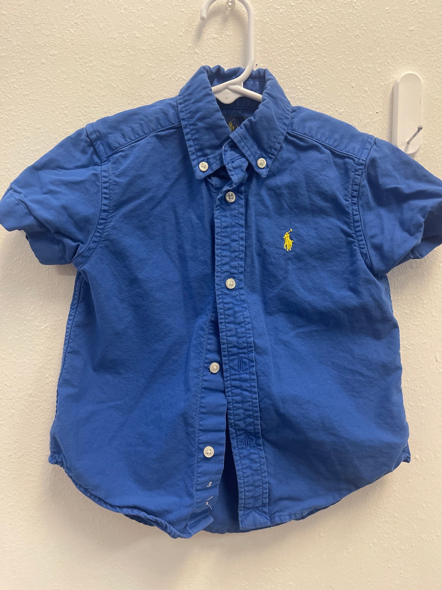 3t Ralph Lauren Blue Button Down Short Sleeve