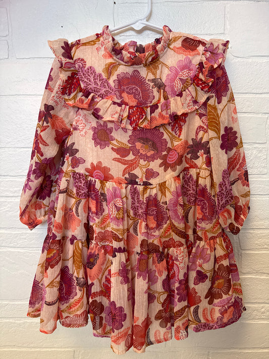 3t Pink Floral Tiered Dress