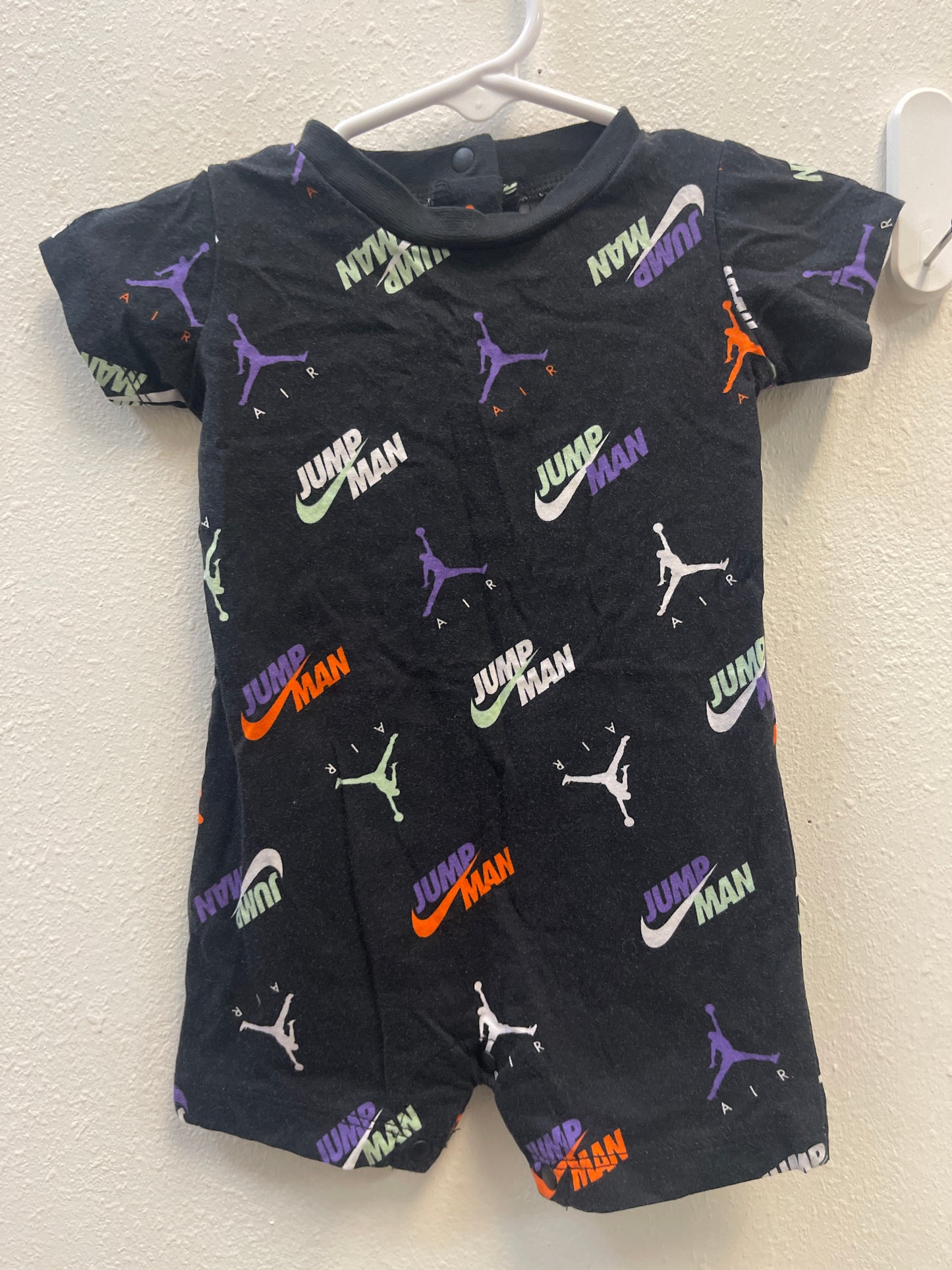 6m Jordan Jump Man Black Printed Romper