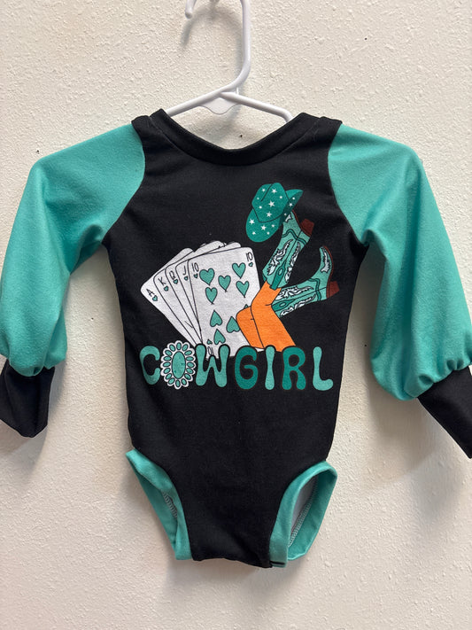 12-18m Cowgirl + Cards Romper