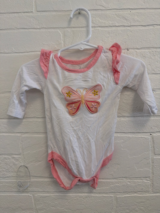 0/3m Milkberry Bamboo Ruffle Sleeve Longsleeve Onesie
