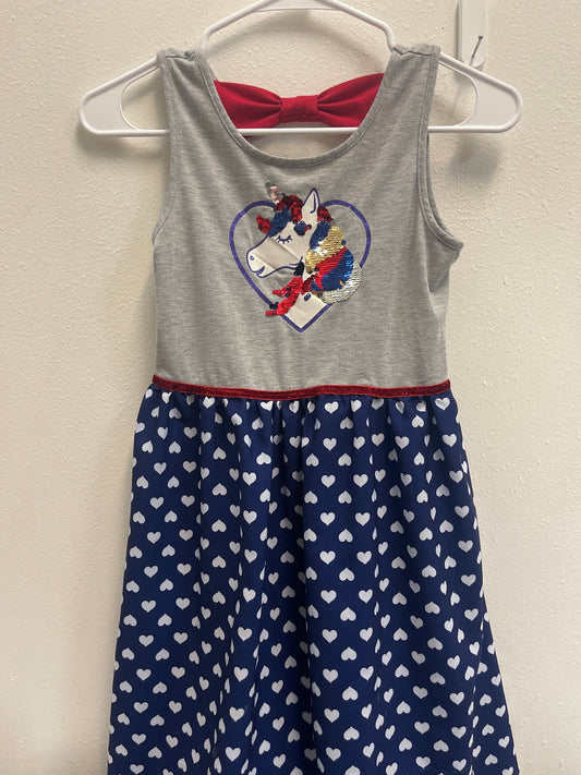 10/12 RWB Unicorn + Hearts Dress