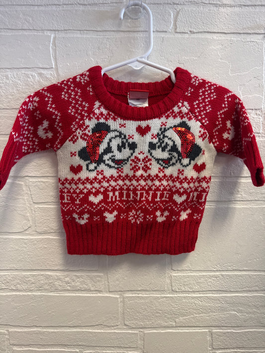 NB Red Mickey+Minnie Santa Hat Sweater