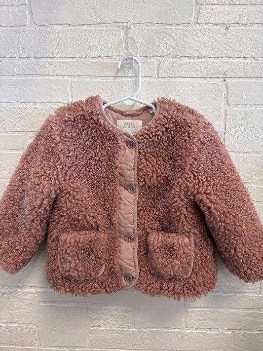 2-3 Zara Mauve Sherpa Coat