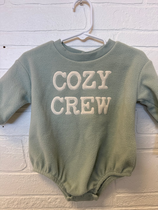 3-6m NWT Grayson Mini Green Cozy Crew Fleece Romper