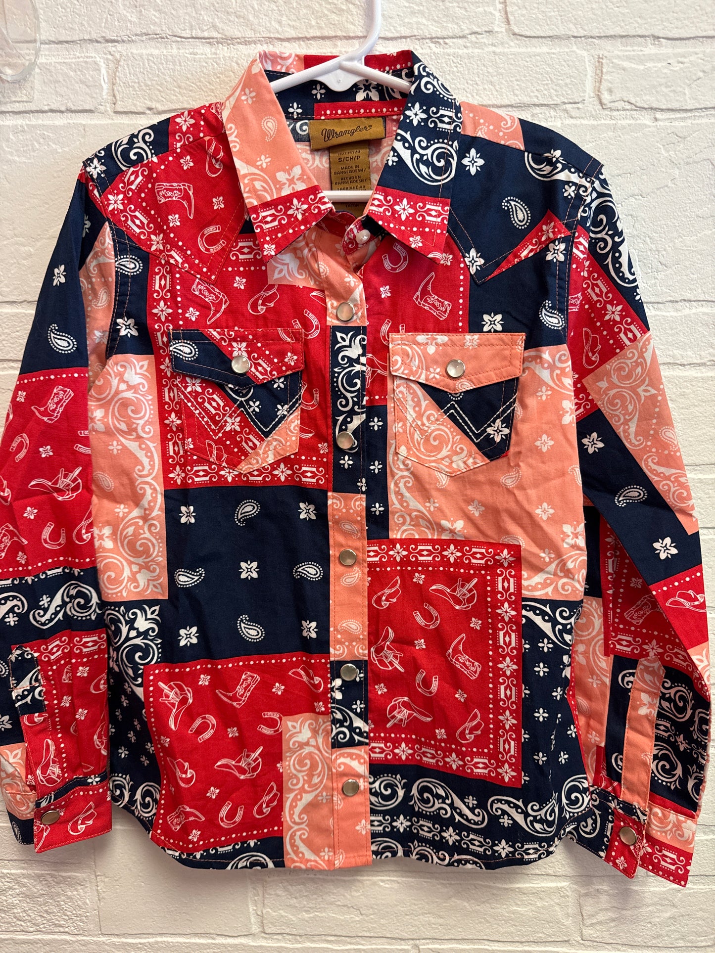 S(6-7) Wrangler Bandana Pearl Snap