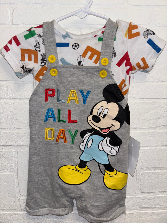 3-6m Mickey Play All Day Romper Set