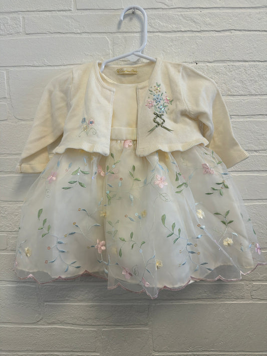 12m Cinderella Off White Fancy Dress+Sweater