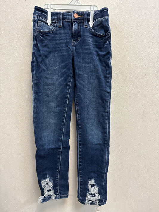 10 Kancan Dark Wash Distressed Leg Jeans