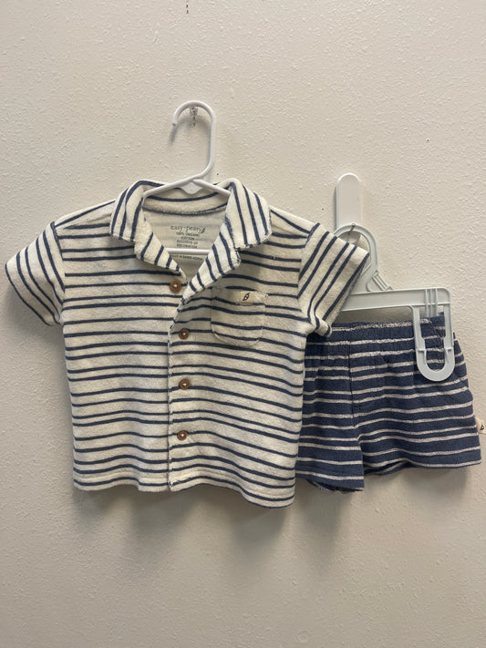 3/6m Easy Peasy Striped Terry Set