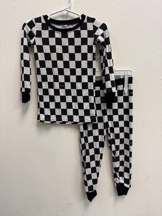 18-24m Little Sleepies B&W Checkerboard Pajamas
