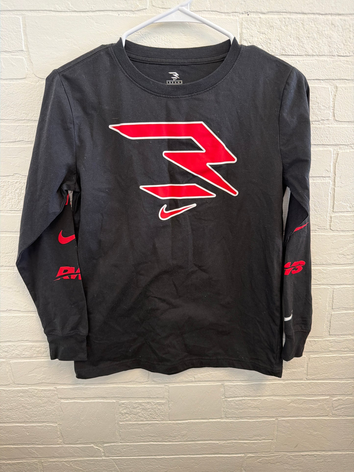L(12-13) Nike 3 Brand Red+Black Longsleeve Tee