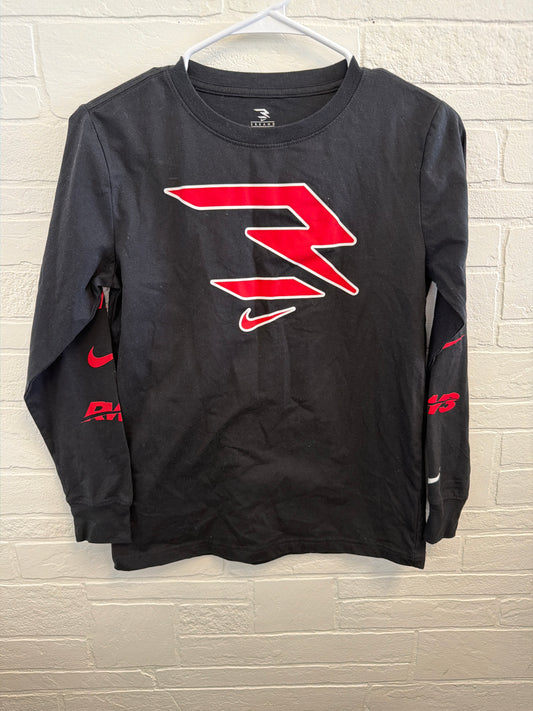 L(12-13) Nike 3 Brand Red+Black Longsleeve Tee
