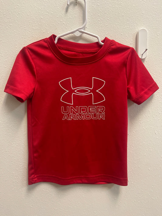 2t Under Armour Red White Logo Dri Fit