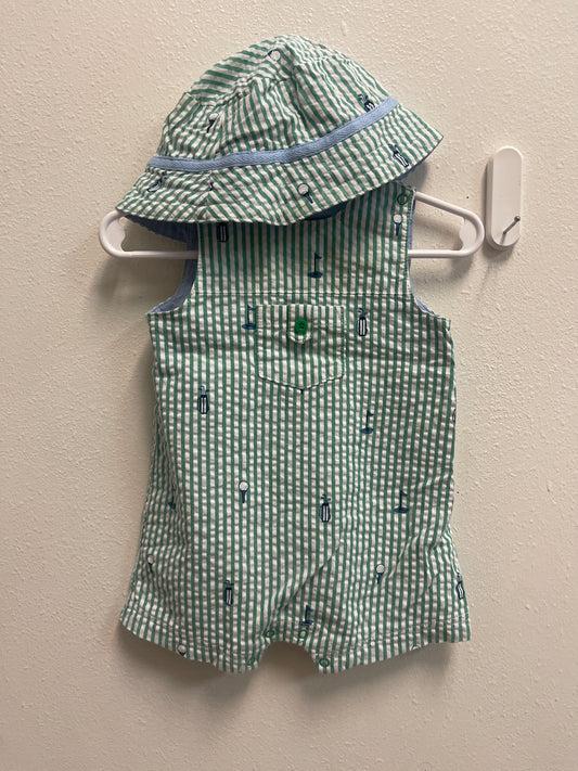 6m Little Me Golf Romper + Hat