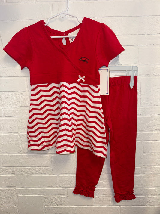 3t New Razorback Red Striped Set