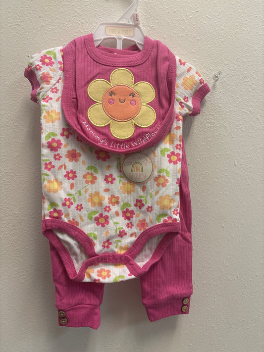 3-6m New Mommy’s Wildflower Pink Outfit