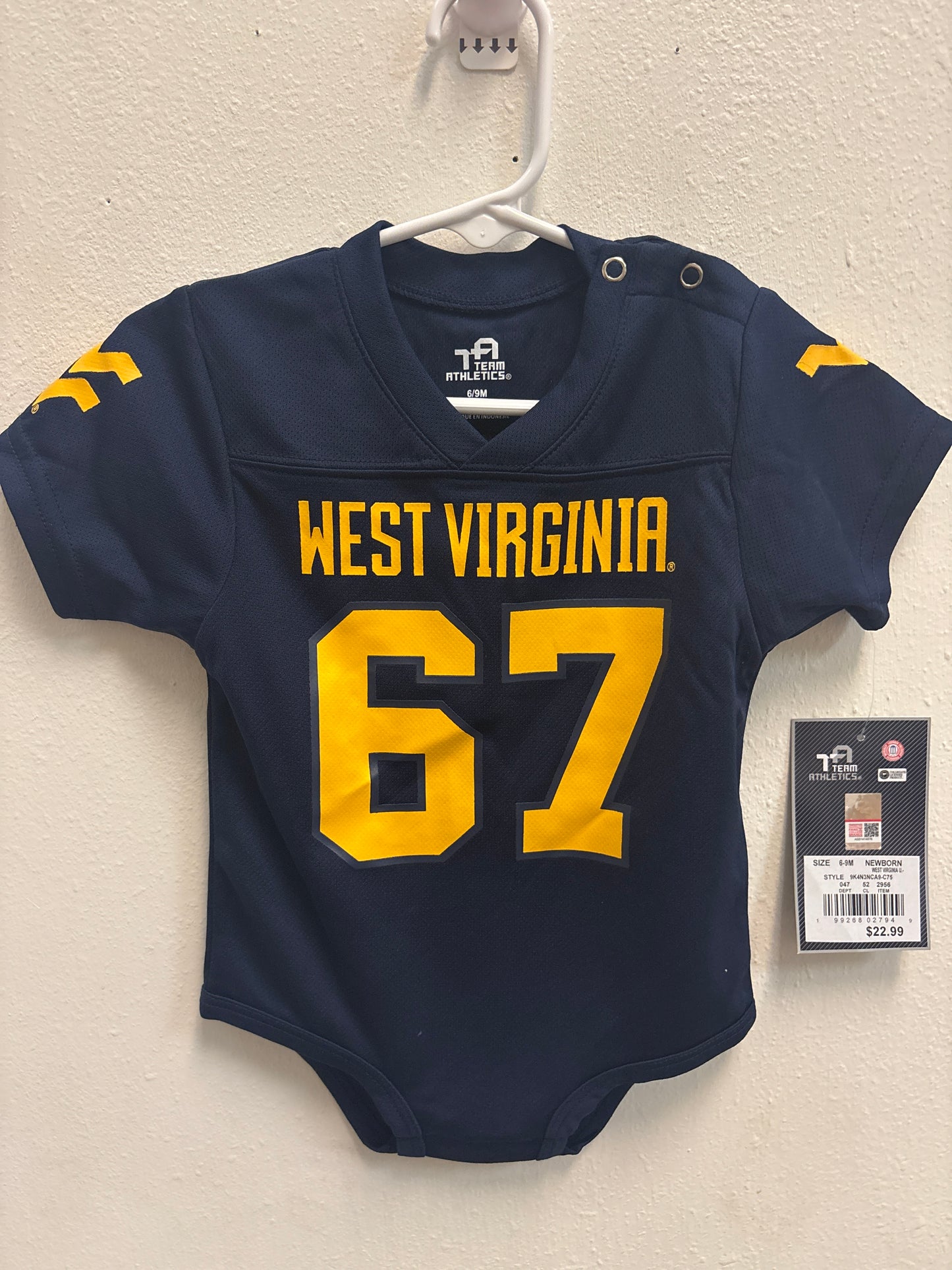 6-9m New West Virginia Mountaineers Onesie