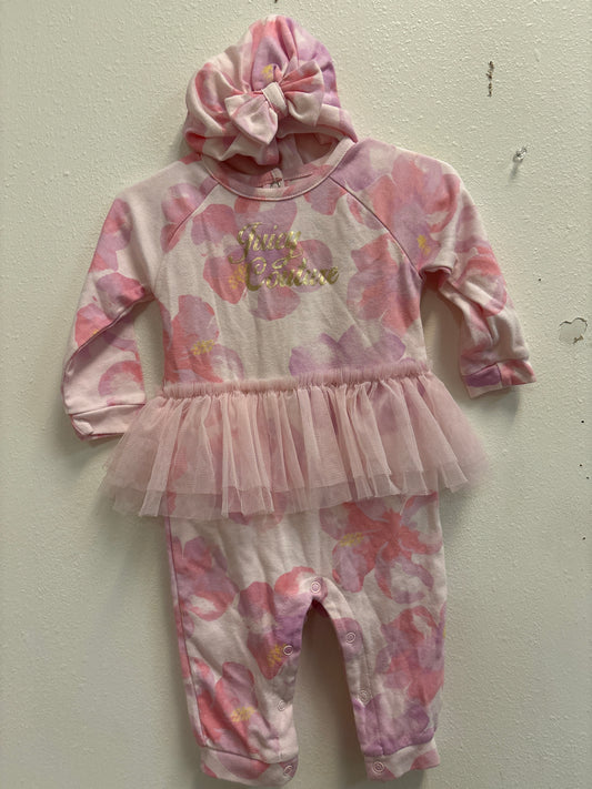 6-9m Juicy Couture Romper + Hat