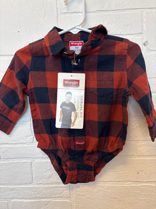6m New Wrangler Plaid Flannel Onesie