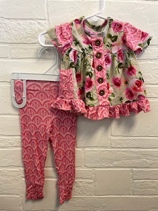 0/3m Laree Co Floral Ruffle Top & Leggings Set