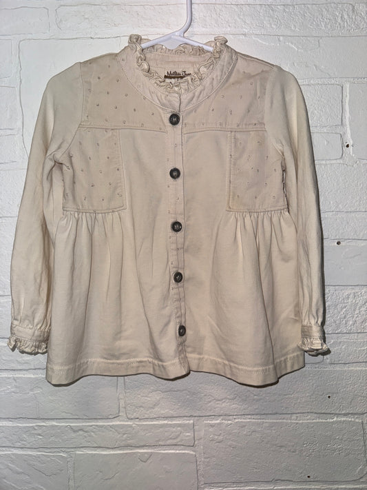 2 Matilda Jane Cream Ruffle Sleeve Button Up