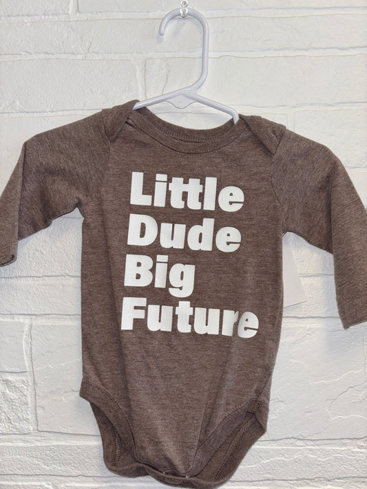 0-3m Little Dude Big Future Long Sleeve Onesie