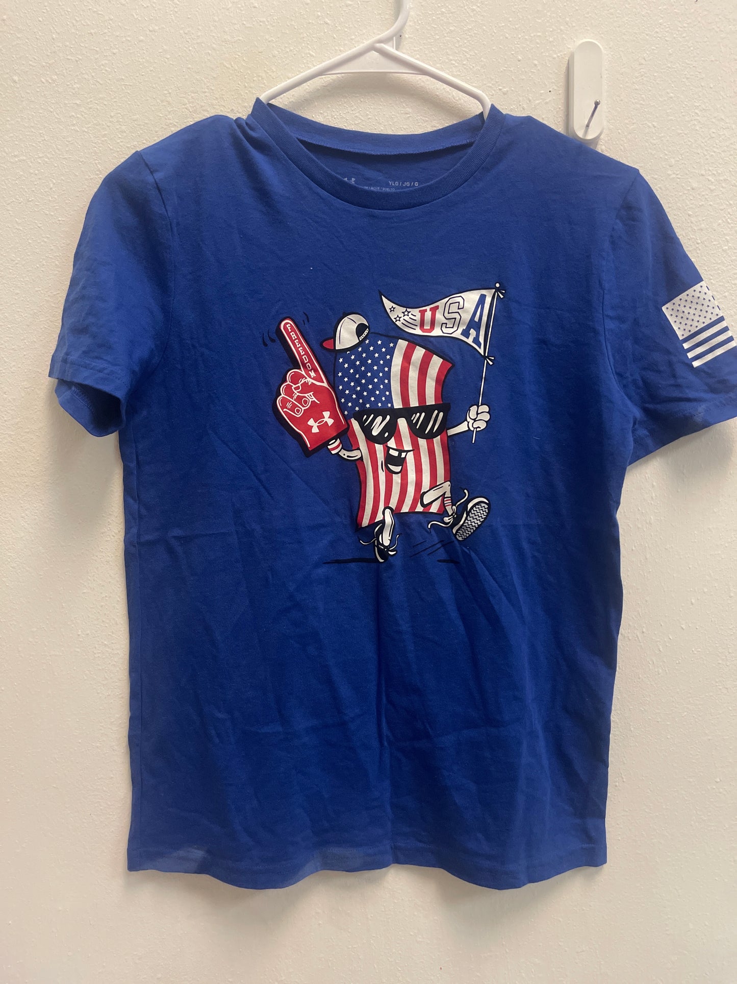 YLG Under Armour Blue Freedom Flag  Tee