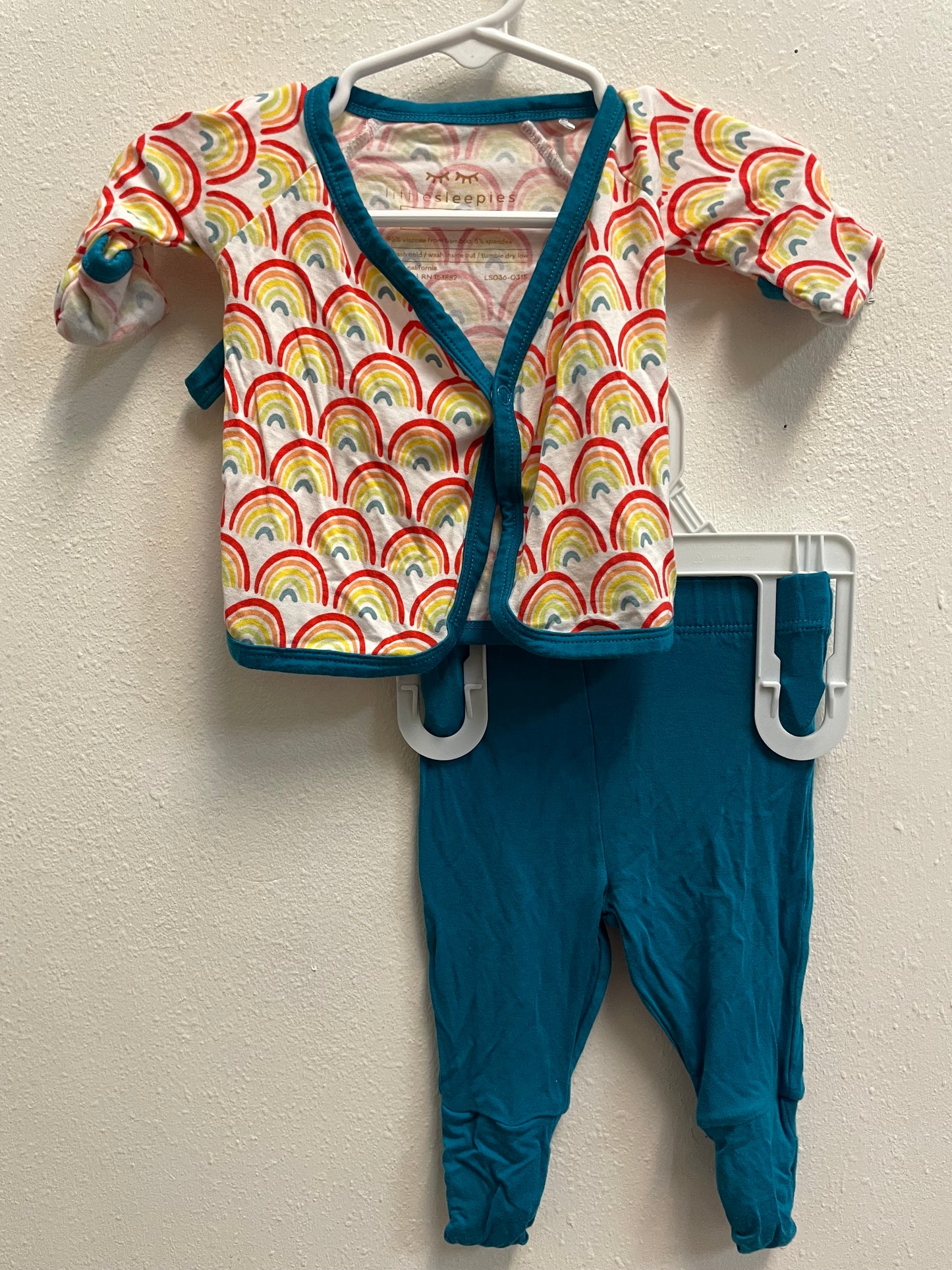 Preemie Little Sleepies Rainbow Bamboo Pajama Set