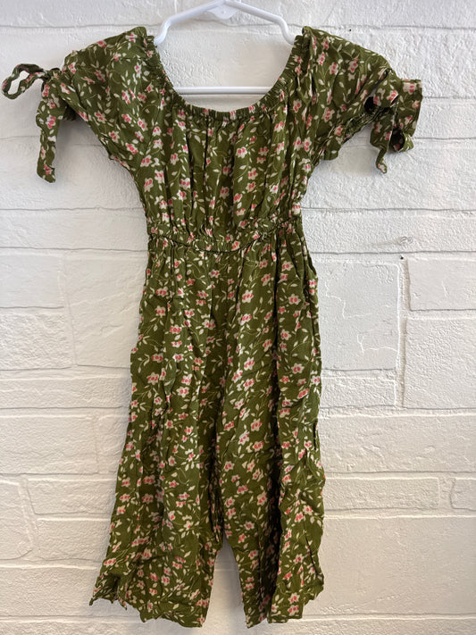 9/12m Baileys Blossom Green Floral Tie Sleeve Romper