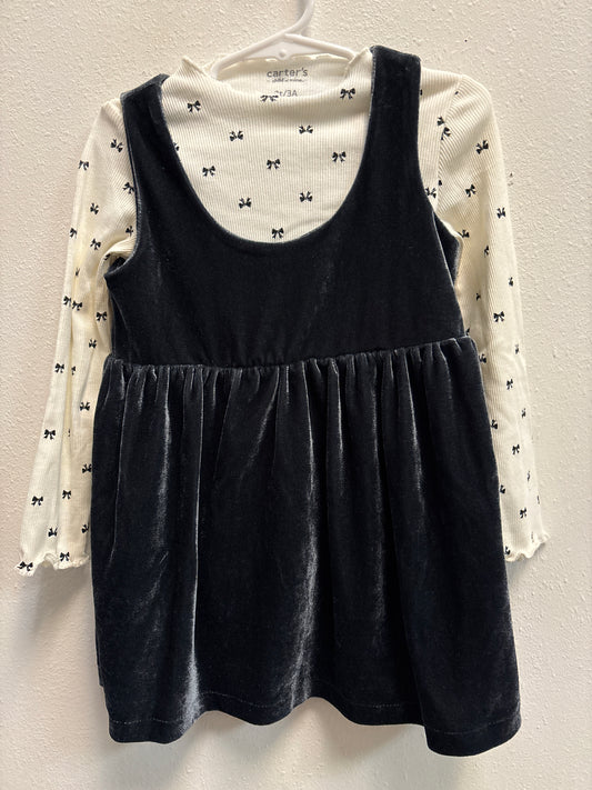 3T Bows + Velour Dress