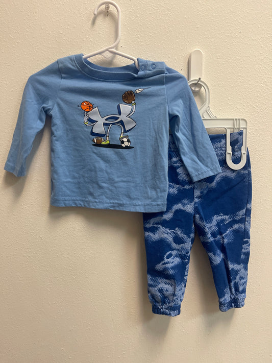3/6m Under Armour Blue Cotton Set