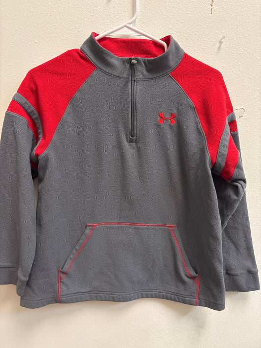YLG Gray Red Under Armour Quarter Zip Fleece