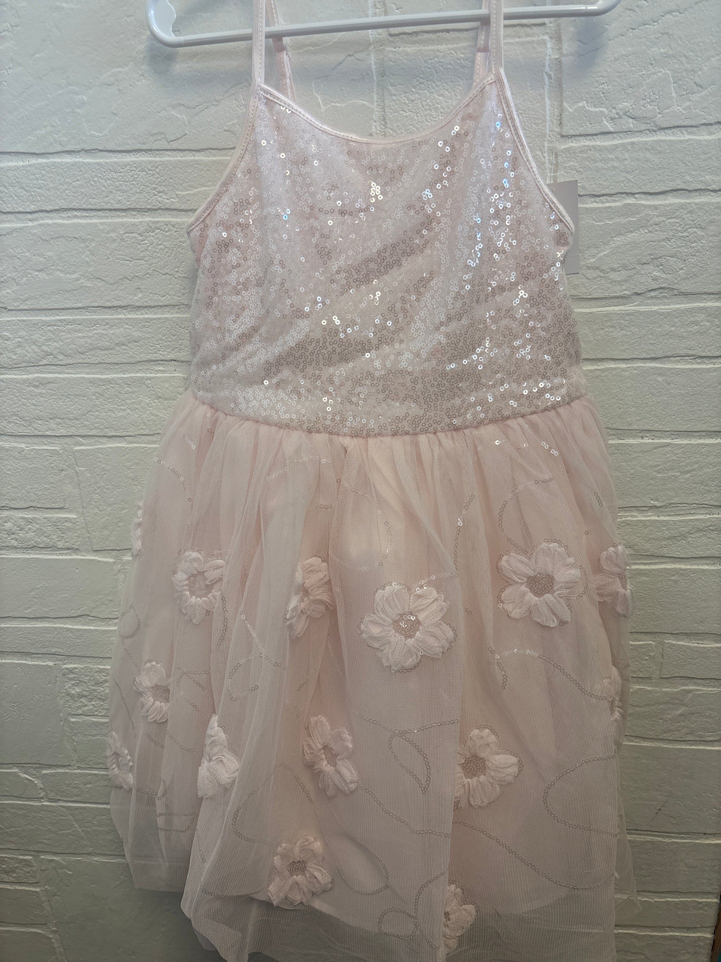 14 New Pink Sequin Tulle Dress
