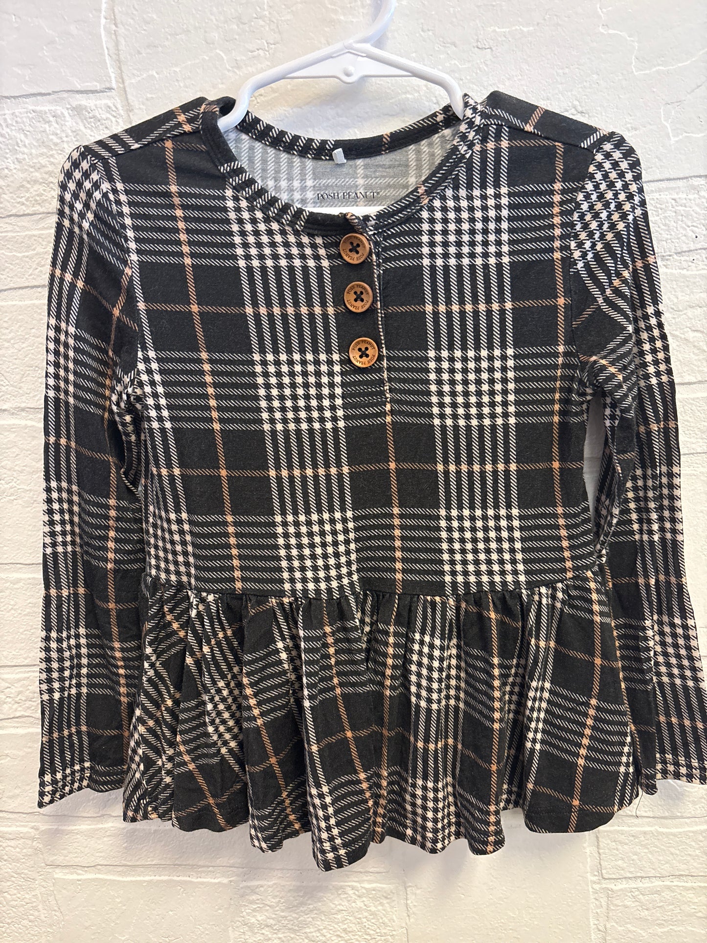3-4 Posh Peanut Bamboo Plaid Top