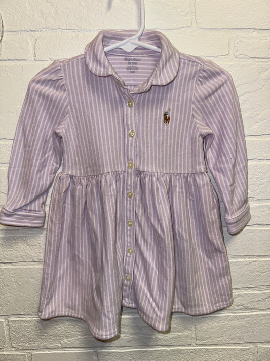 9m Ralph Lauren Purple Striped Polo Dress