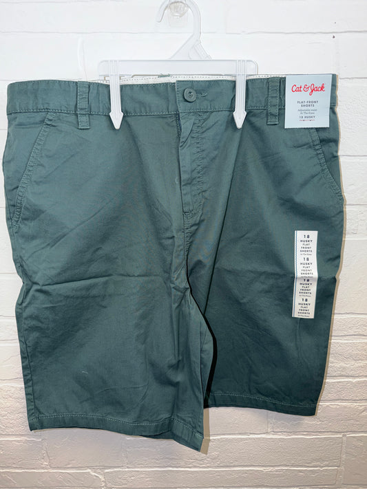 18 Husky NEW Flat Front Shorts Olive Green