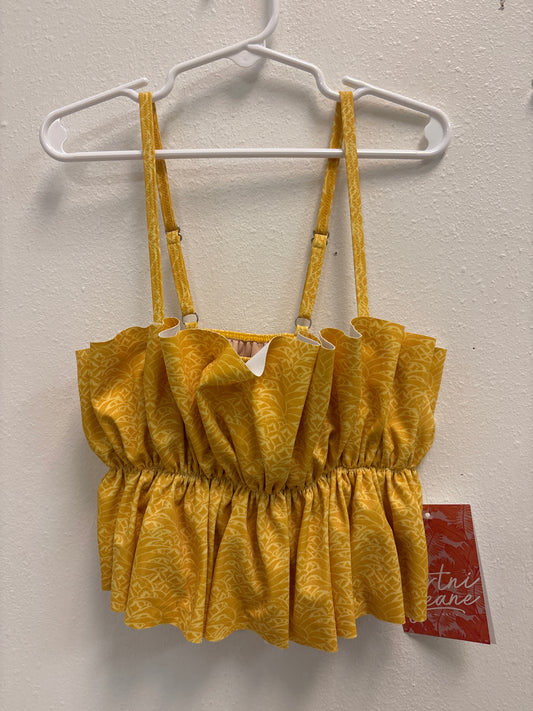 10-11 New Kortni Jeane Mustard Swim Top