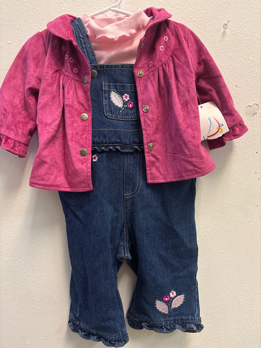 6-9m New Overalls Outfit and Jacket
