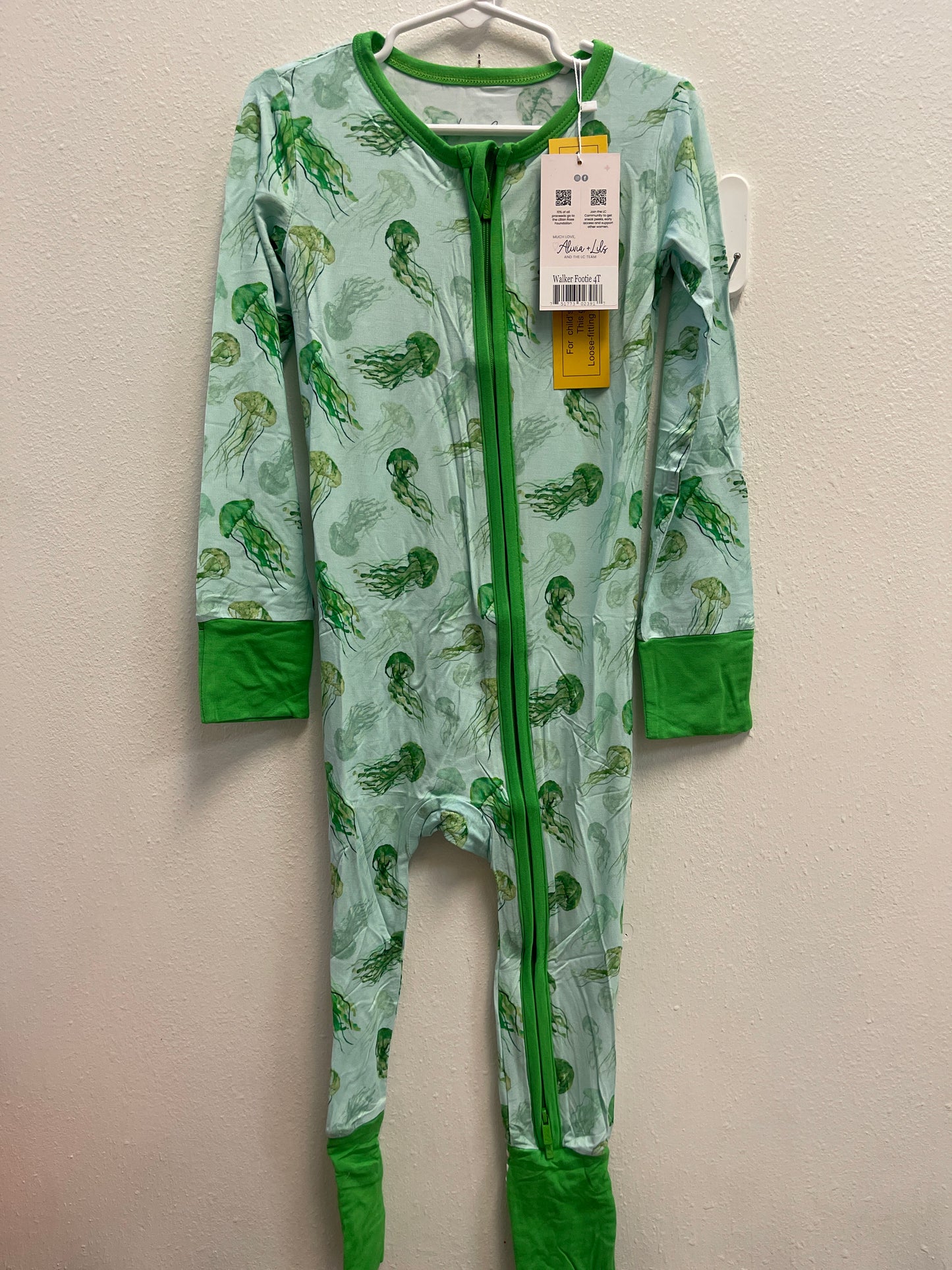 4t NEW Laree & Co Green Jellyfish Zippie