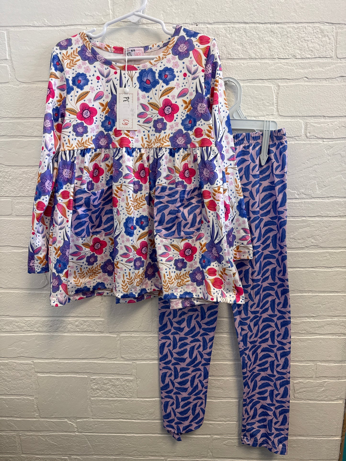 6/6x NEW Pete & Lucy Purple/Pink Floral+Feathers Set